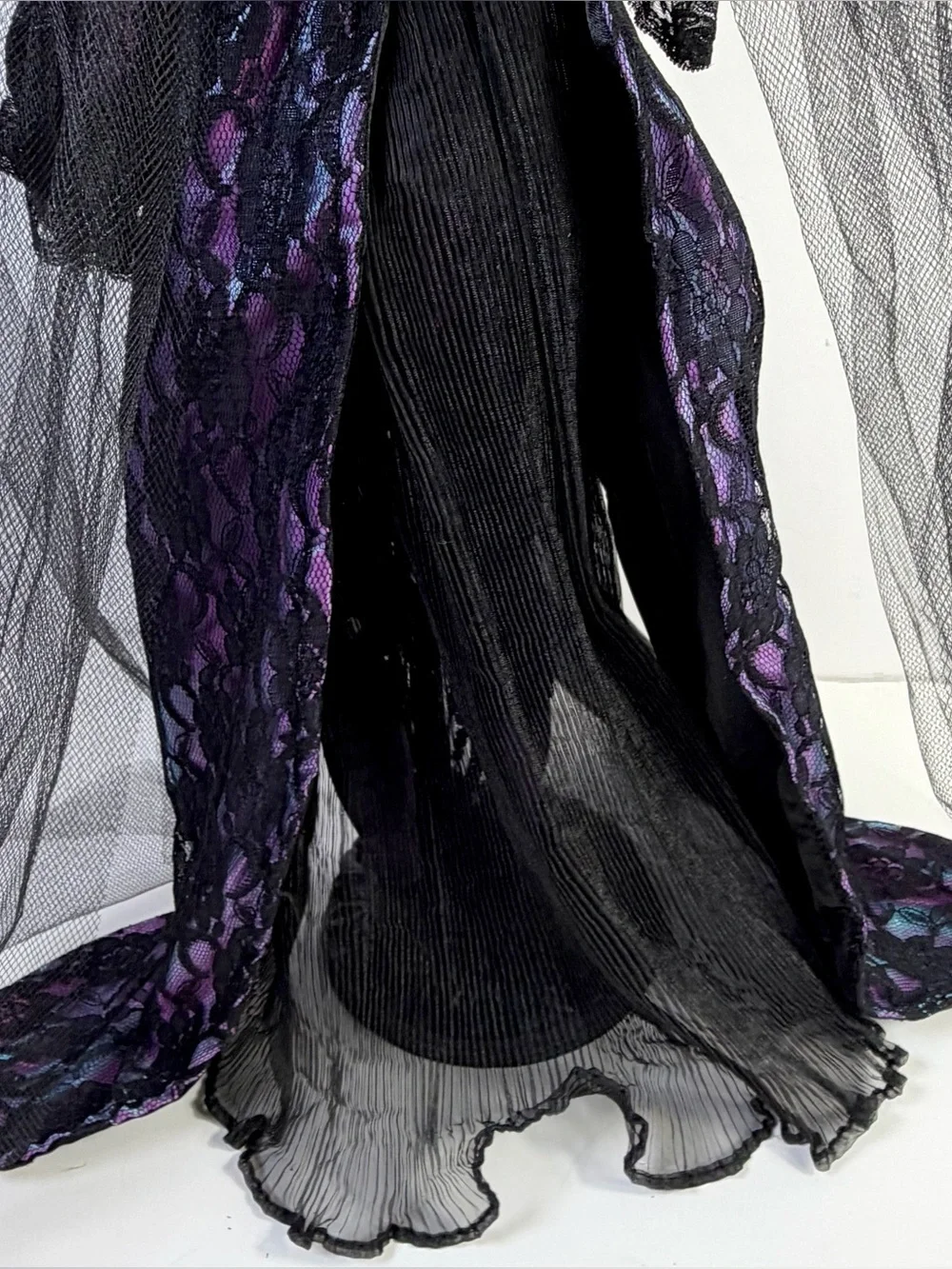 24” Victorian Gothic Witch Figurine Purple Black Halloween Display
